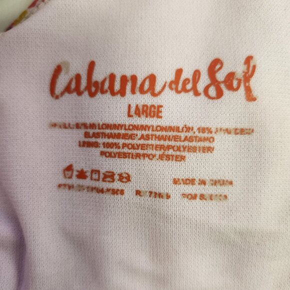 Cabana Del Sol Women's L  Floral Wide Shoulder Bikini Top 2230 - Picture 3 of 4